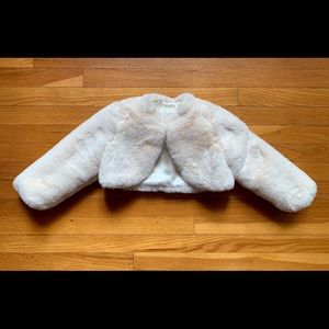 White Faux Fur Coat - 5T
